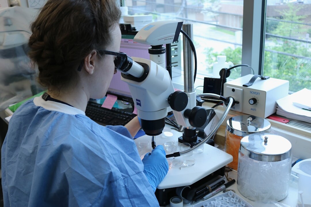 forensic scientist in lab