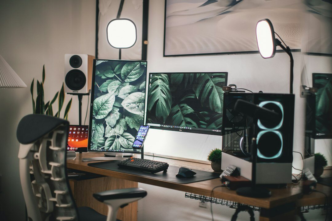 mystery writer desk setup