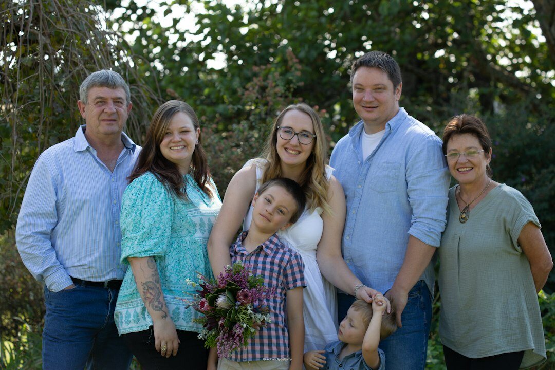 writer with family