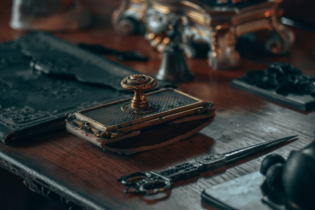 mystery book on wooden table